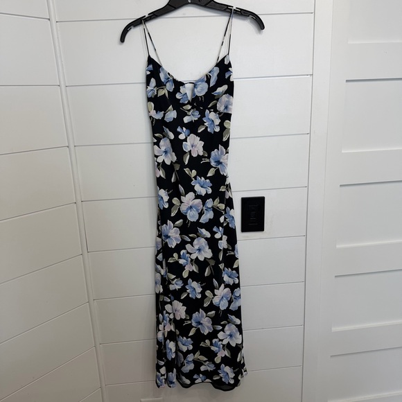 Abercrombie and Fitch Black Floral Slip Midi Dress Size XS 23646 - Picture 3 of 13